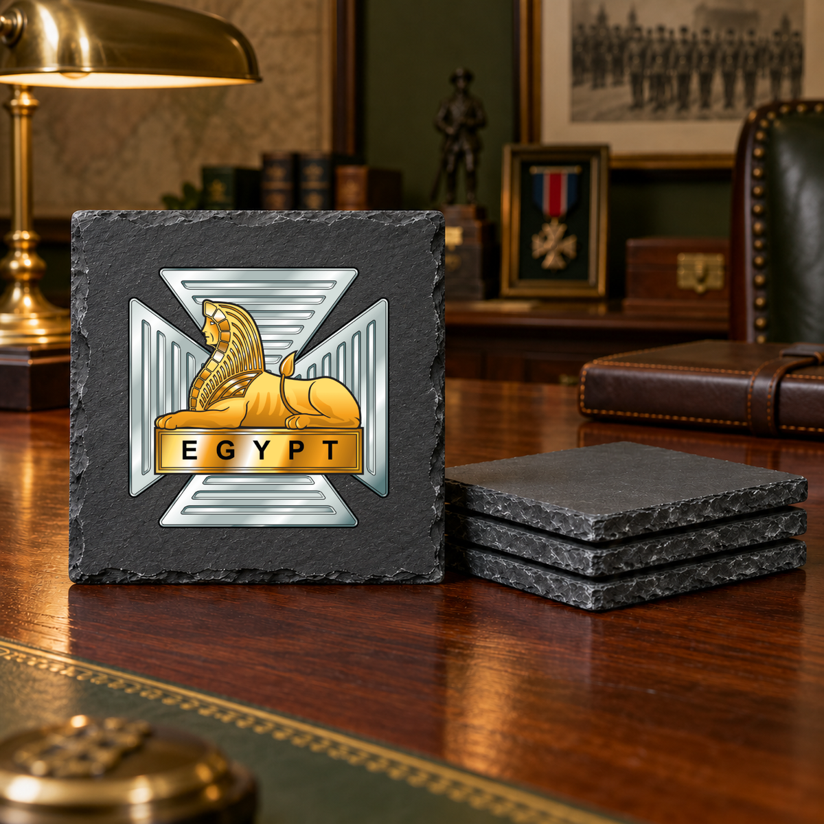 Royal Gloucestershire and Berkshire Regt - Slate Coaster Set | The Crafty Black Dog