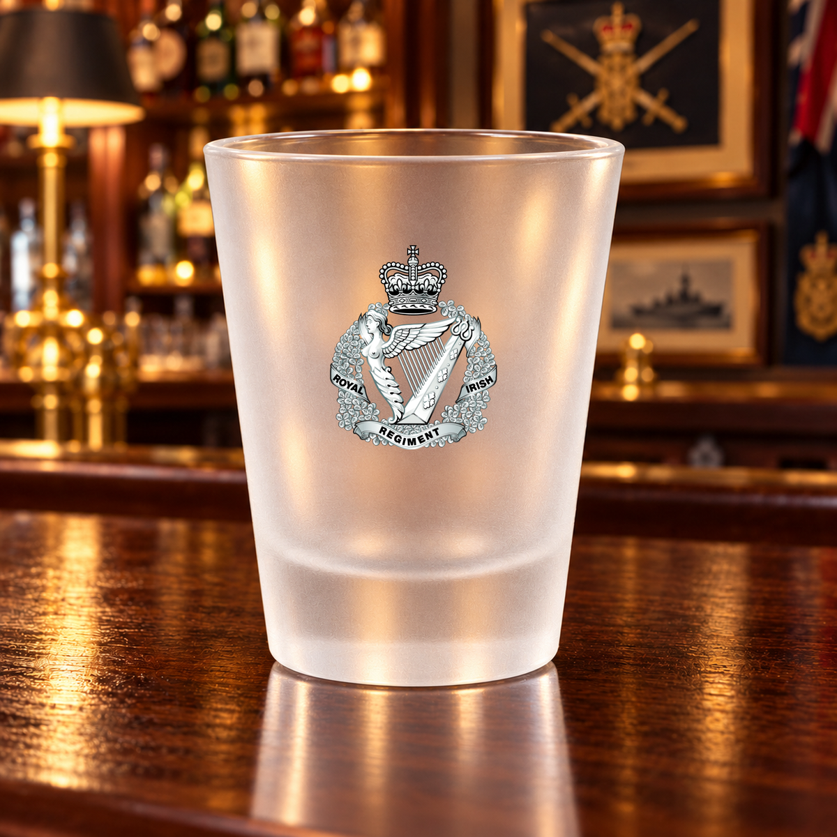Royal Irish Regiment - Shot Glasses | The Crafty Black Dog — Clear_Shot_Glass_Military_Bar_Smart_Object copy