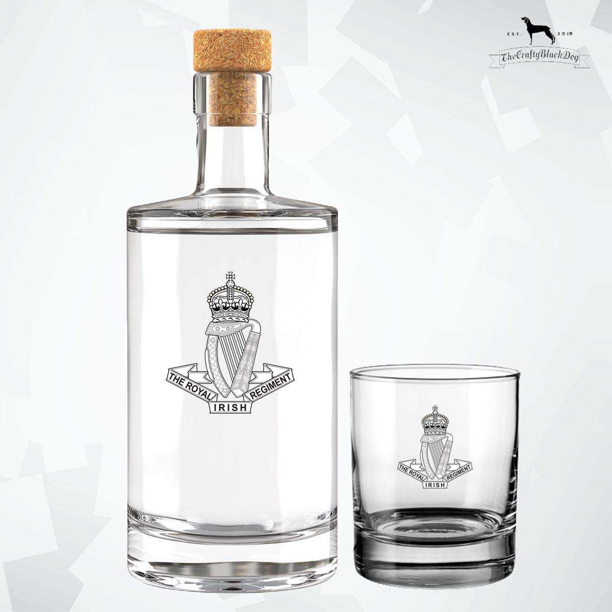Royal Irish Regiment - Fill Your Own Spirit Bottle (New King's Crown)
