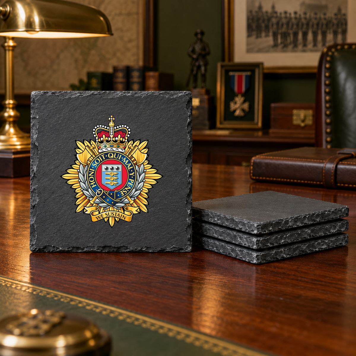 Royal Logistic Corps - Slate Coaster Set | The Crafty Black Dog