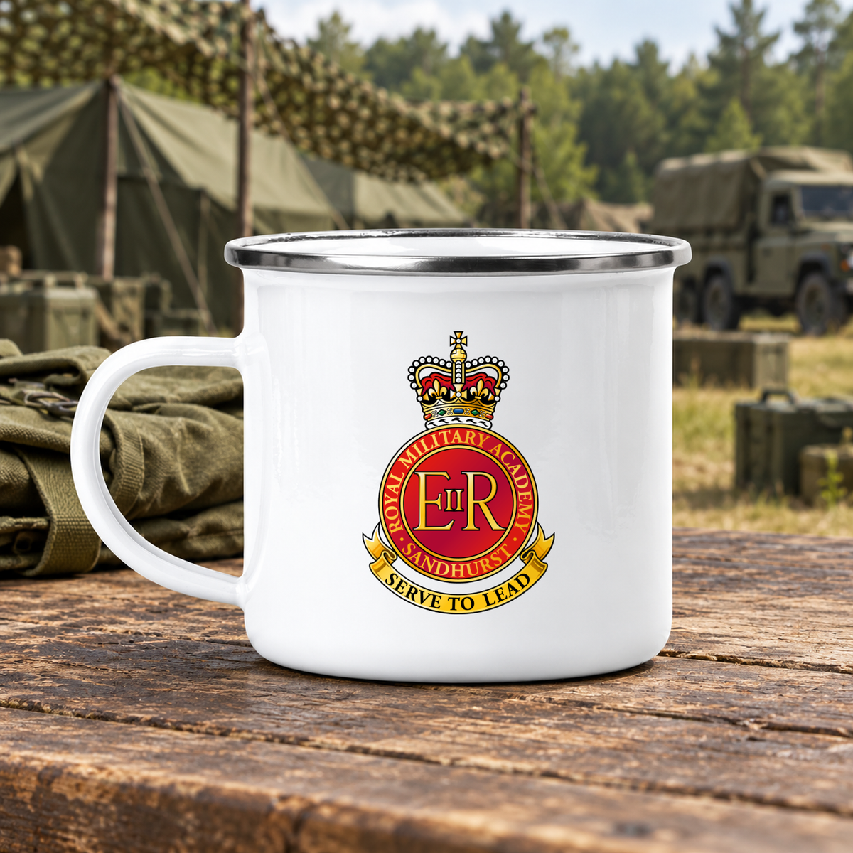 Royal Military Academy Sandhurst - Enamel Camping Mug | The Crafty Black Dog