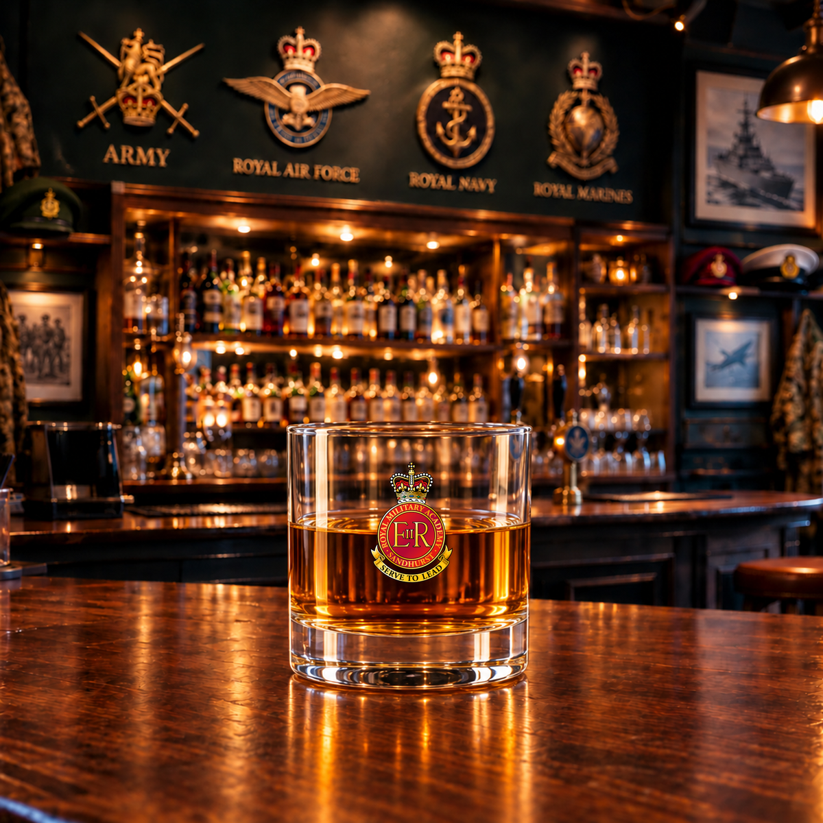 Royal Military Academy Sandhurst - Whiskey/Spirit Glass | The Crafty Black Dog