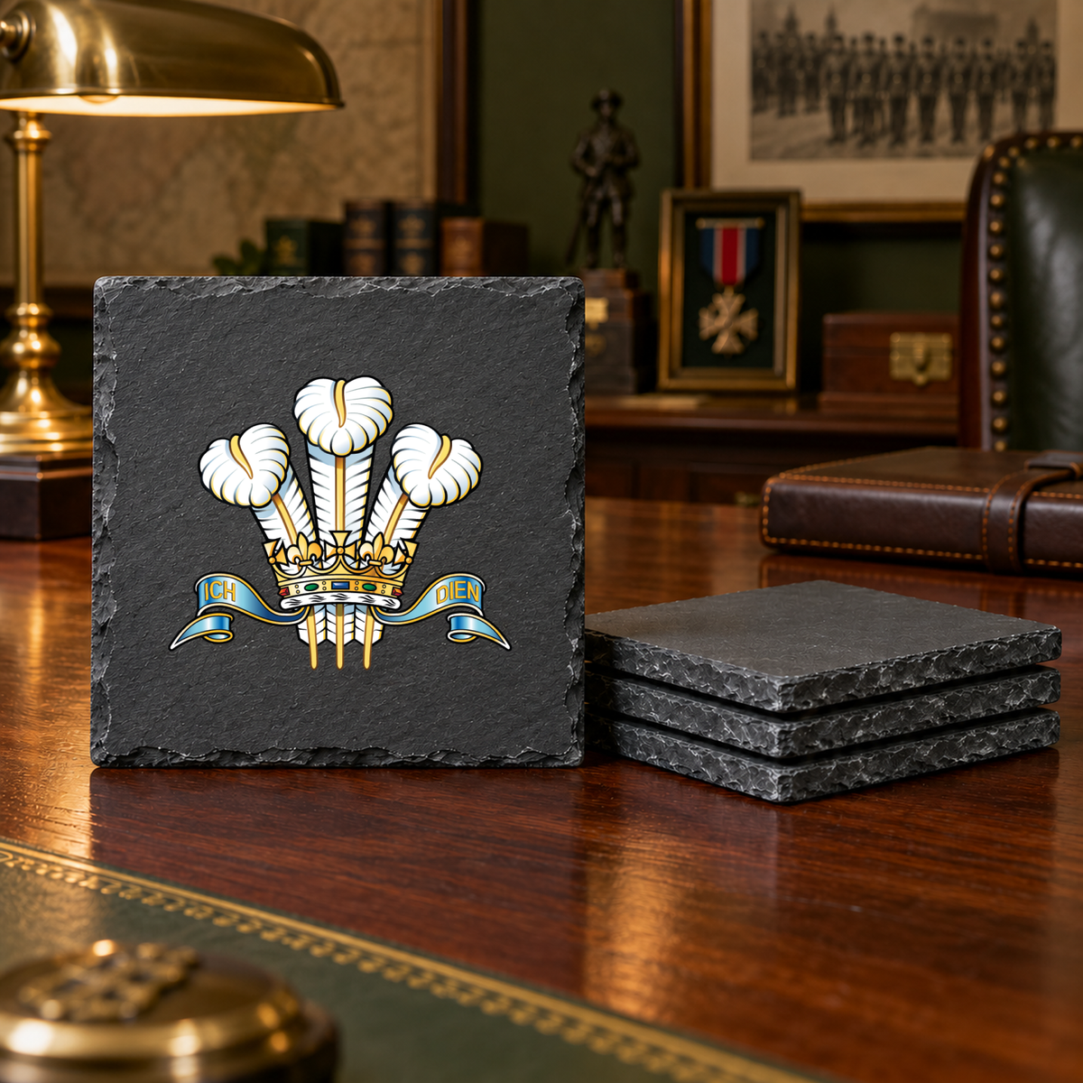Royal Regiment Wales - Slate Coaster Set | The Crafty Black Dog