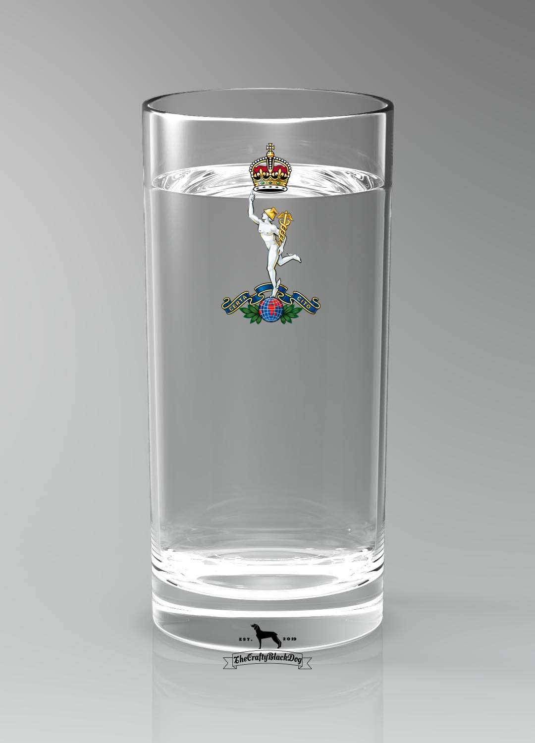 Royal Corps of Signals - Straight Gin/Mixer/Water Glass (New King's Crown)