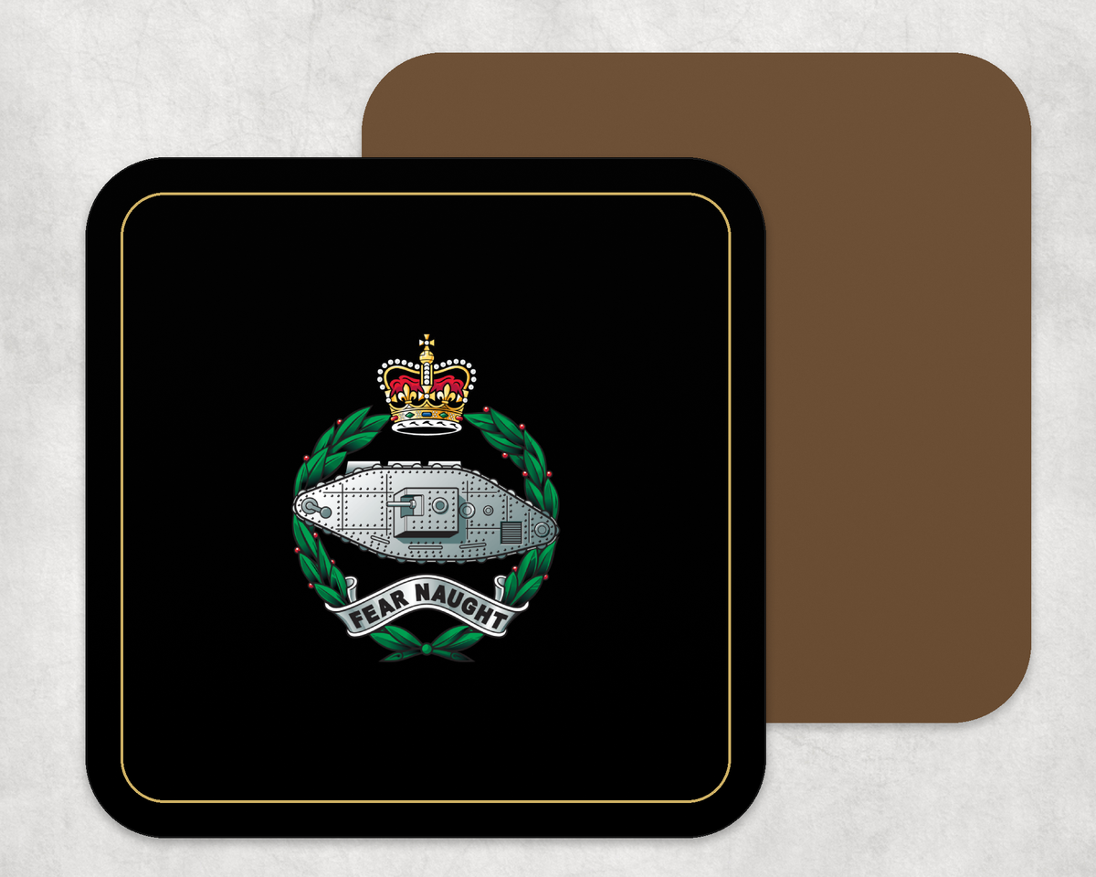 Royal Tank Regiment - Placemat | The Crafty Black Dog — Black_Gold_Hardback_Coaster copy