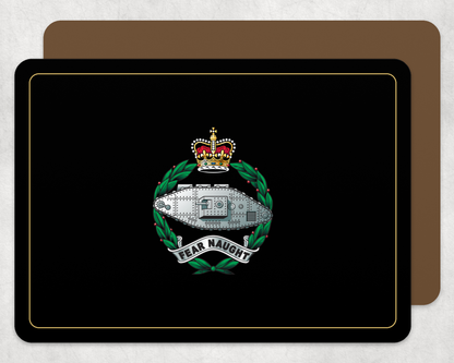 Royal Tank Regiment - Placemat | The Crafty Black Dog — Black_Gold_Hardback_Placemat