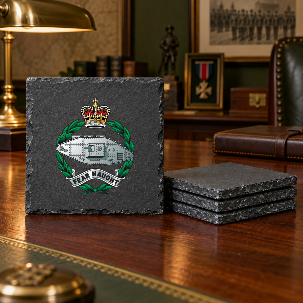 Royal Tank Regiment - Slate Coaster Set | The Crafty Black Dog