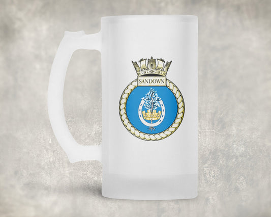 HMS Sandown - Frosted Stein/Tankard/Beer Mug - Frosted Stein/Tankard/Beer Mug