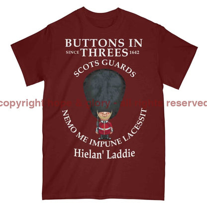 Scots Guards Buttons In Three's Military Printed T-Shirt