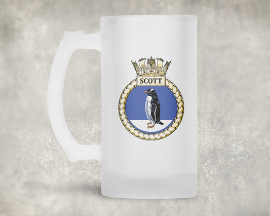 HMS Scott - Frosted Stein/Tankard/Beer Mug - Frosted Stein/Tankard/Beer Mug