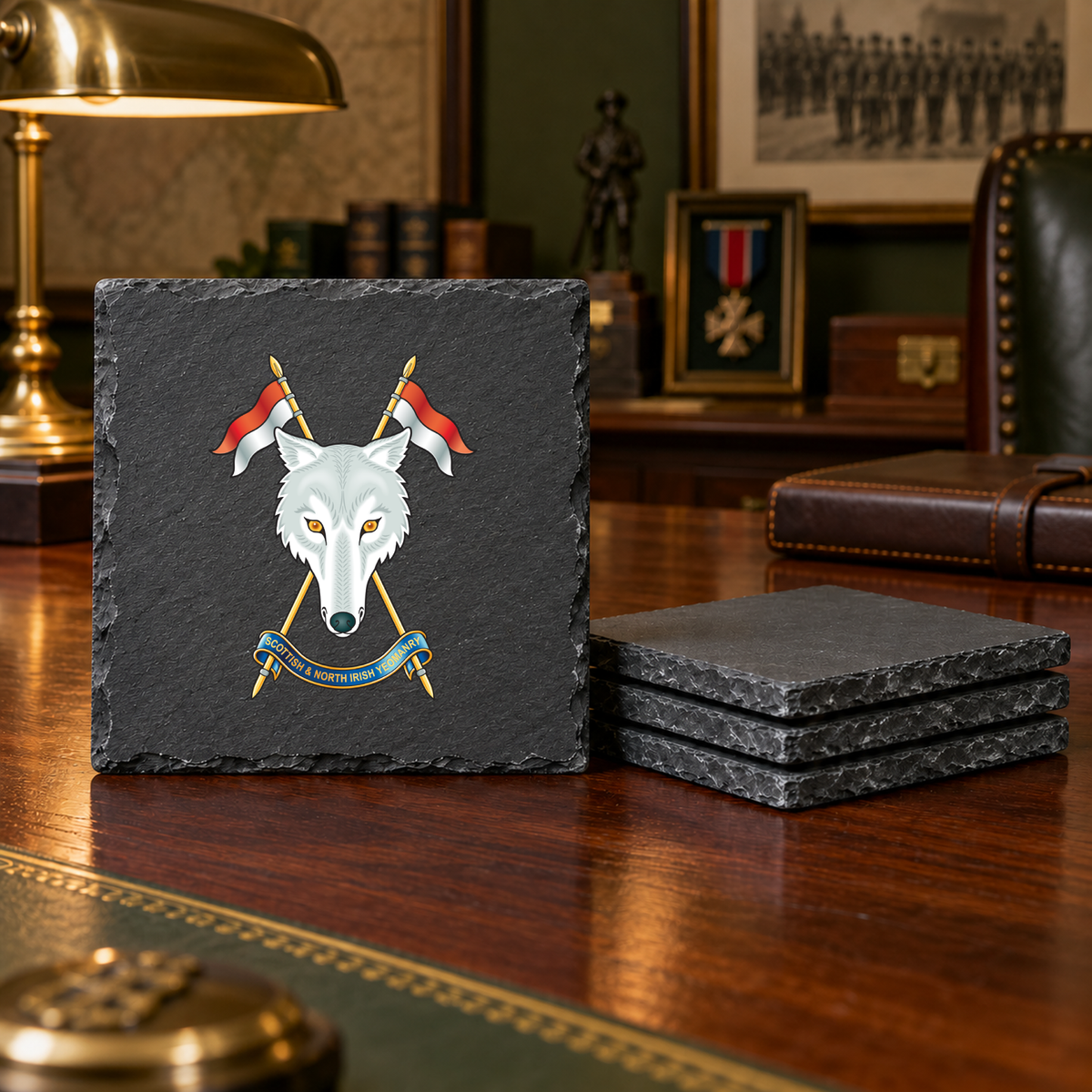 Scottish and North Irish Yeomanry - Slate Coaster Set | The Crafty Black Dog