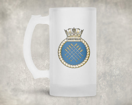 HMS Sheffield - Frosted Stein/Tankard/Beer Mug - Frosted Stein/Tankard/Beer Mug