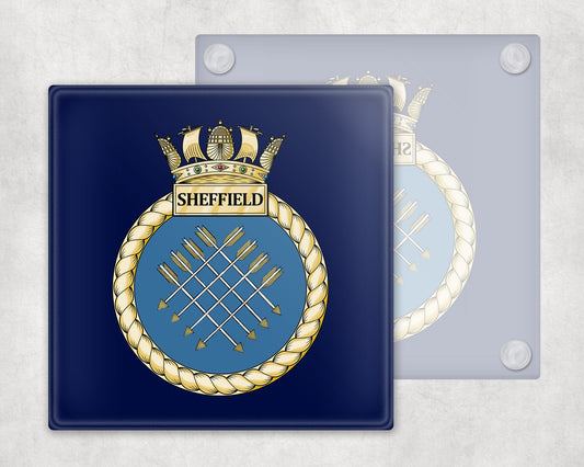 HMS Sheffield - Glass Coaster