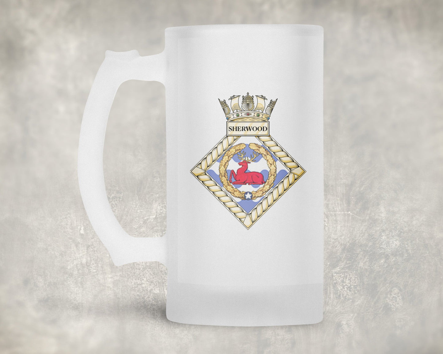 HMS Sherwood - Frosted Stein/Tankard/Beer Mug - Frosted Stein/Tankard/Beer Mug