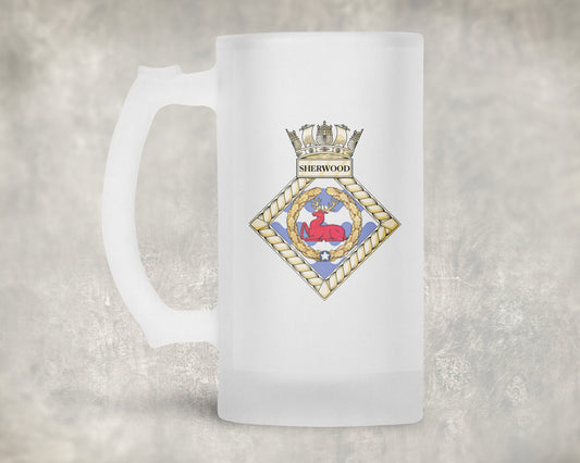 HMS Sherwood - Frosted Stein/Tankard/Beer Mug - Frosted Stein/Tankard/Beer Mug