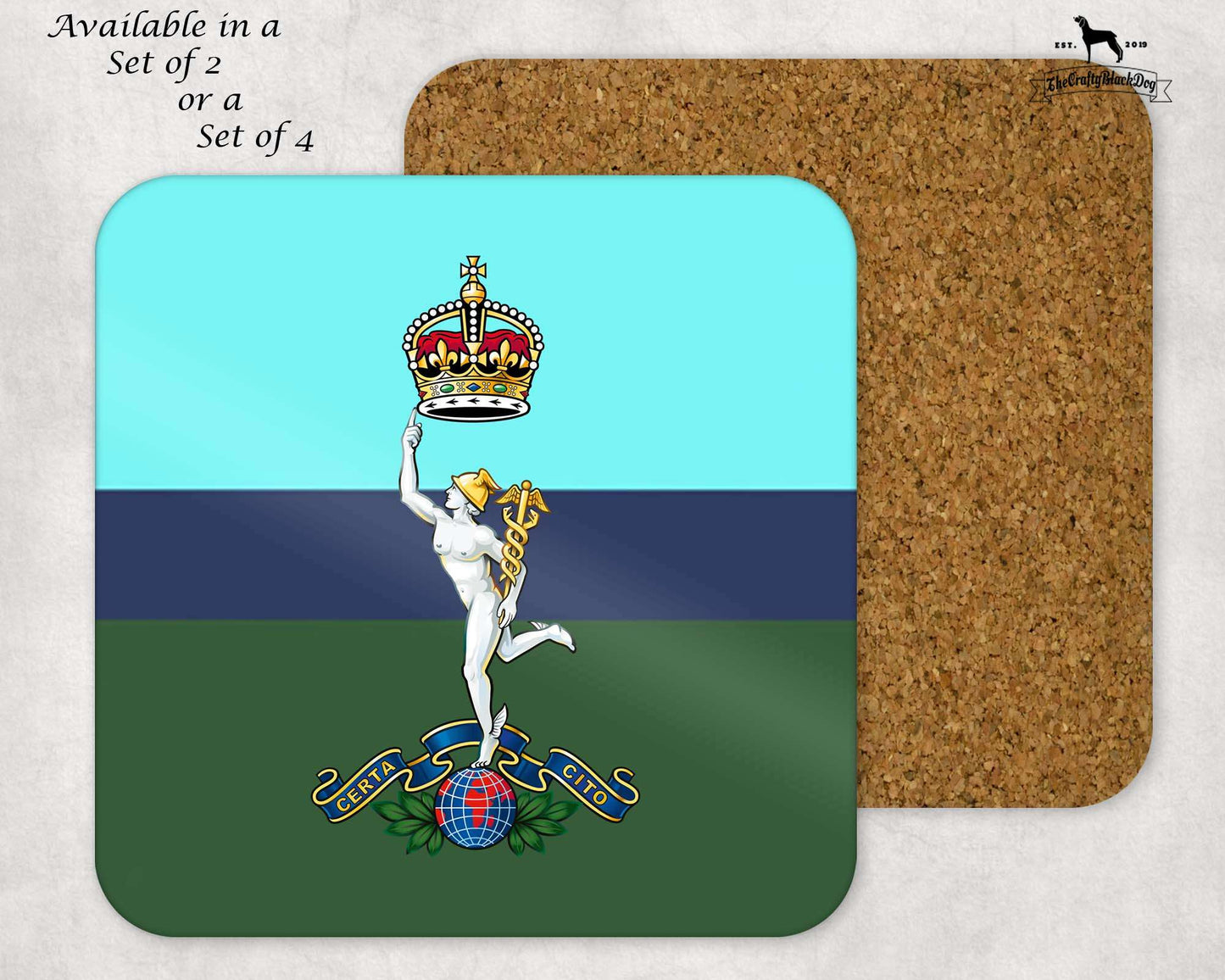 Royal Corps of Signals - COASTER SET (New King's Crown)