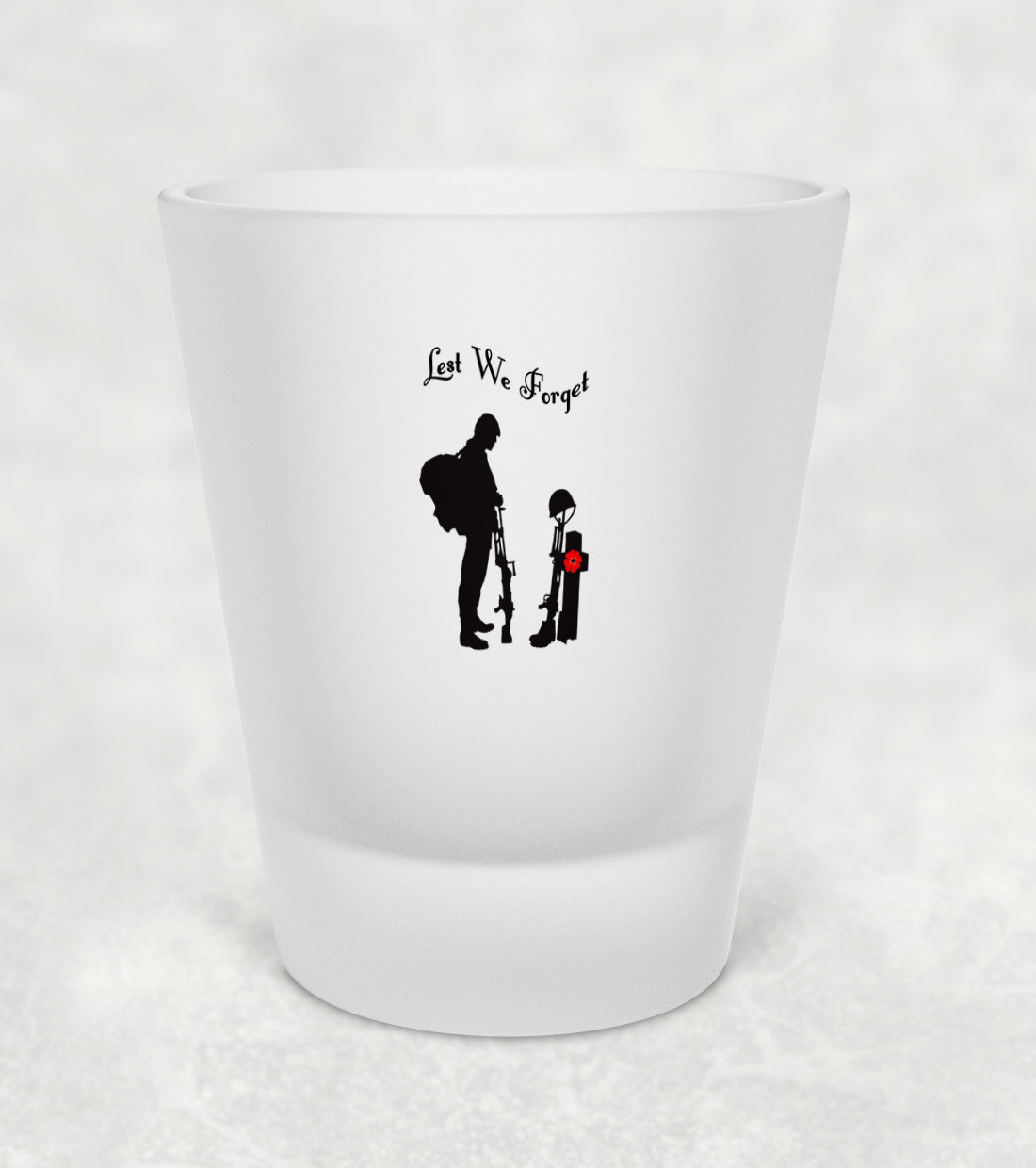 Lest We Forget - Soldier Paying Respects (Modern Day Soldier) - Shot Glass
