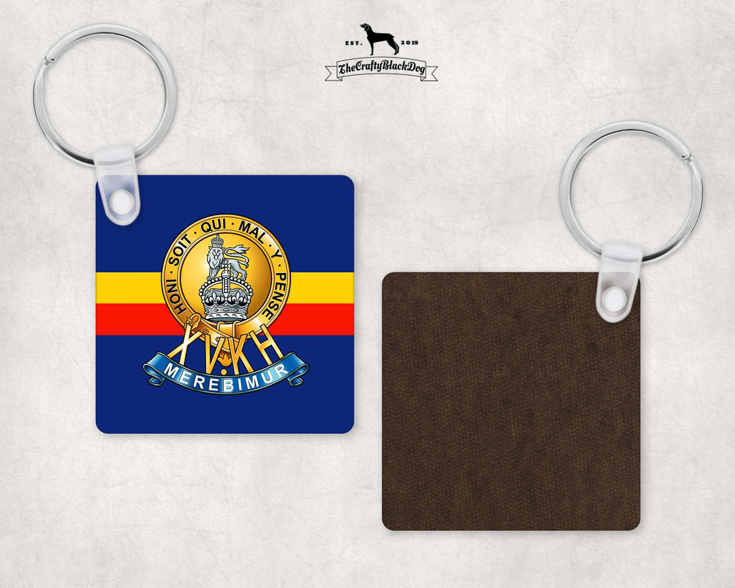 15th The King's Hussars - Square Key Ring