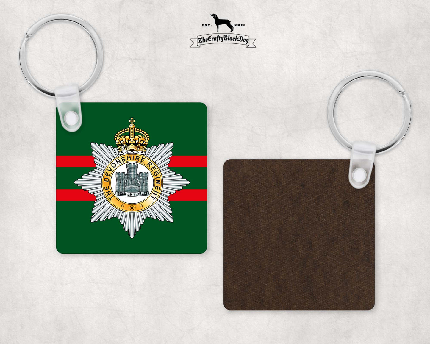 Devonshire Regiment - Square Key Ring