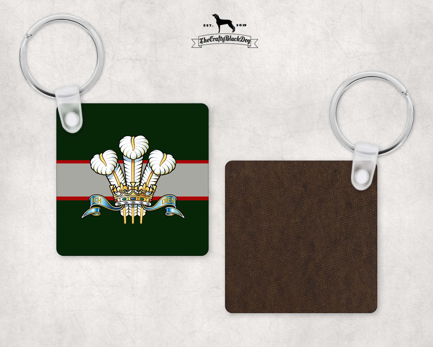 Royal Regiment of Wales - Square Key Ring