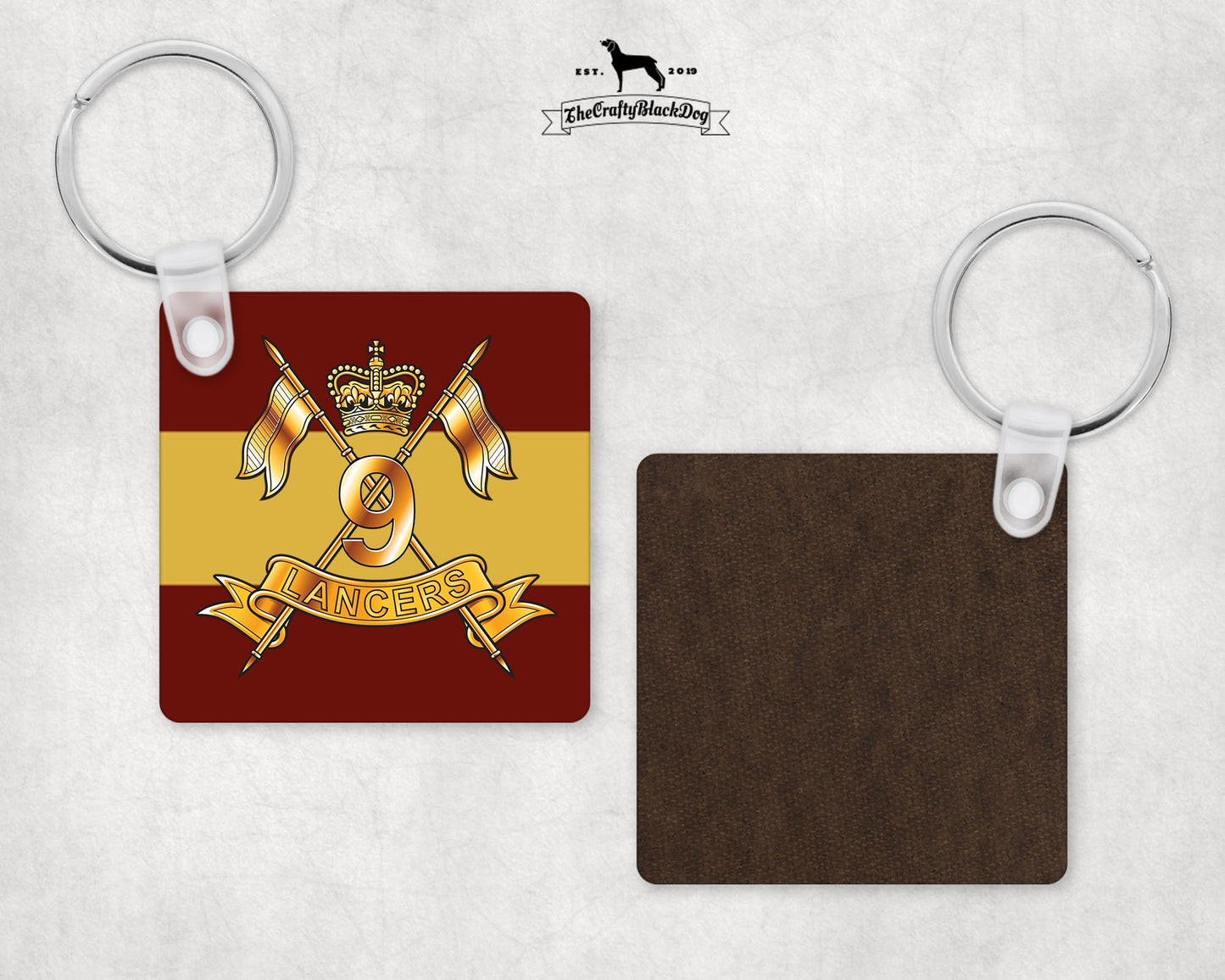 9th Queen's Royal Lancers - Square Keyring