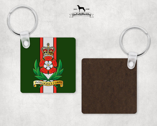 Intelligence Corps Cap Badge - Square Keyring