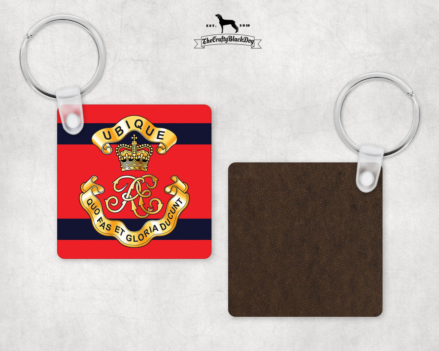 Royal Engineer Cypher - Square Keyring