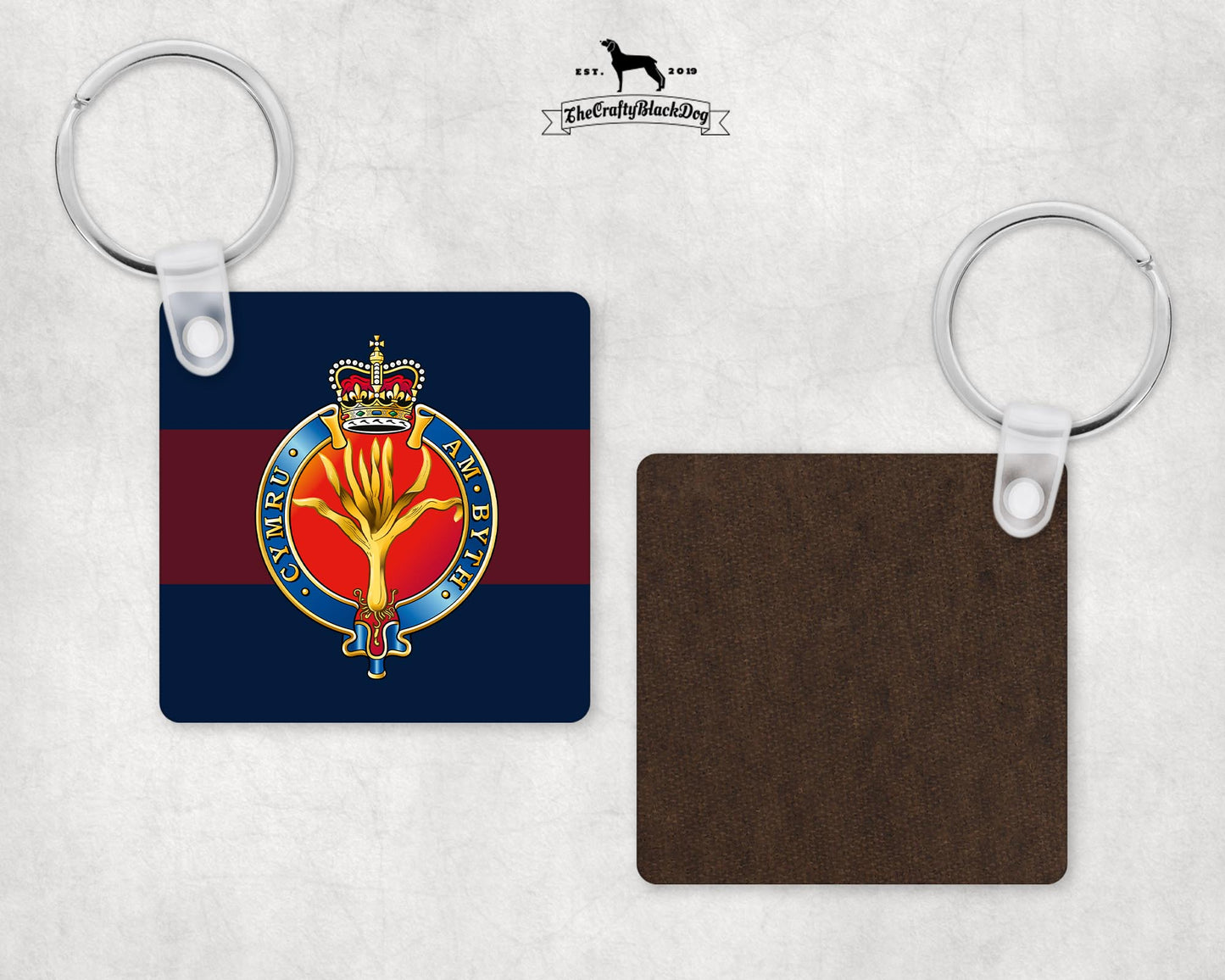 Welsh Guards Cypher - Square Keyring