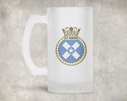 HMS St Albans - Frosted Stein/Tankard/Beer Mug - Frosted Stein/Tankard/Beer Mug