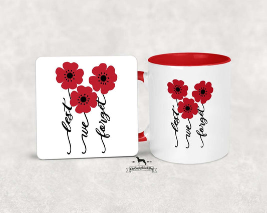 Lest We Forget - Poppy Stems - MUG and COASTER SET