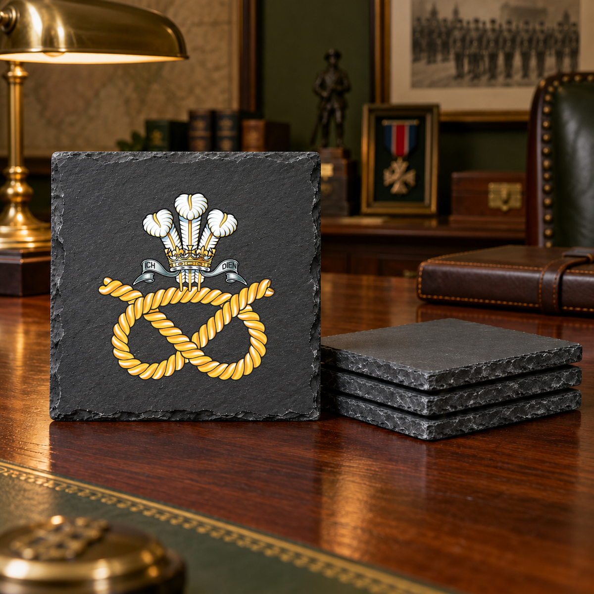 Stoffordshire Regiment - Slate Coaster Set | The Crafty Black Dog