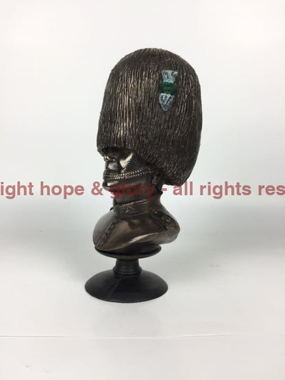 Welsh Guards Bust Cold Cast Bronze Military Statue Sculpture