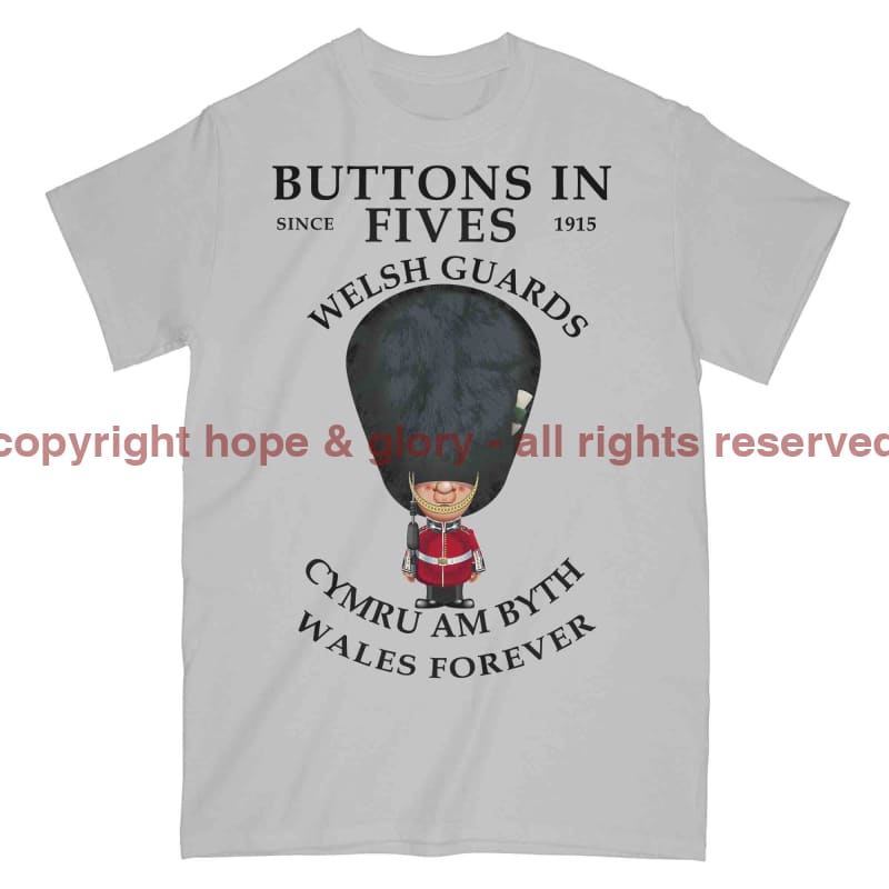 Welsh Guards Buttons In Fives Military Printed T-Shirt