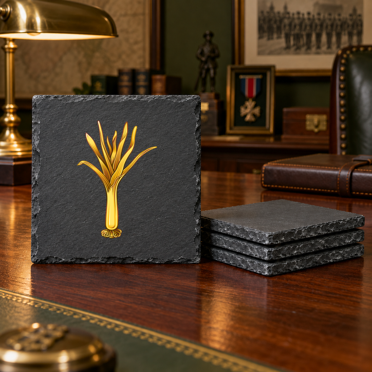 Welsh Guards - Slate Coaster Set | The Crafty Black Dog