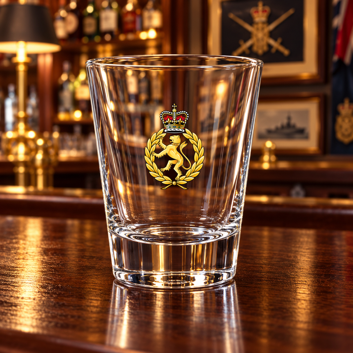 Womens Royal Army Corps - Shot Glasses | The Crafty Black Dog — Frosted_Shot_Glass_Military_Bar_Smart_Object copy