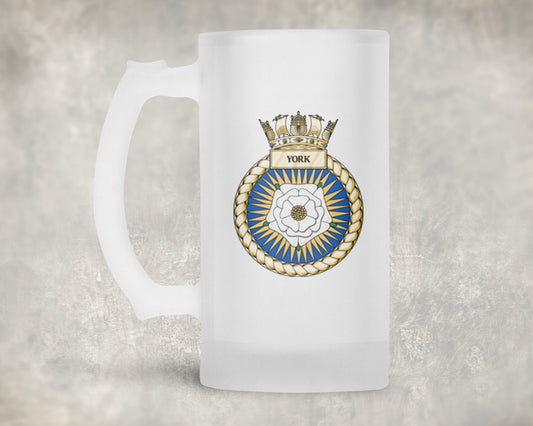 HMS York - Frosted Stein/Tankard/Beer Mug - Frosted Stein/Tankard/Beer Mug